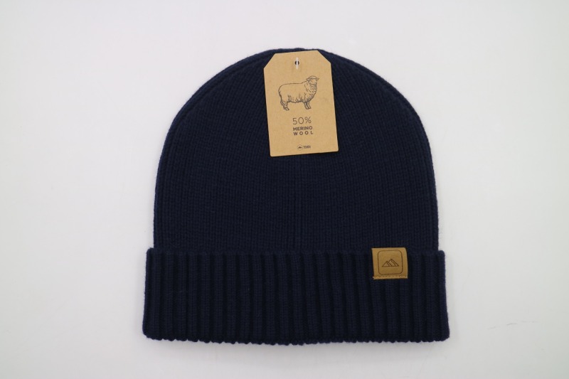 Promotional Top Quality Merino Wool Beanie Custom Hat for Cold Winter with Folded Leather Patch for Men | Sewingman
