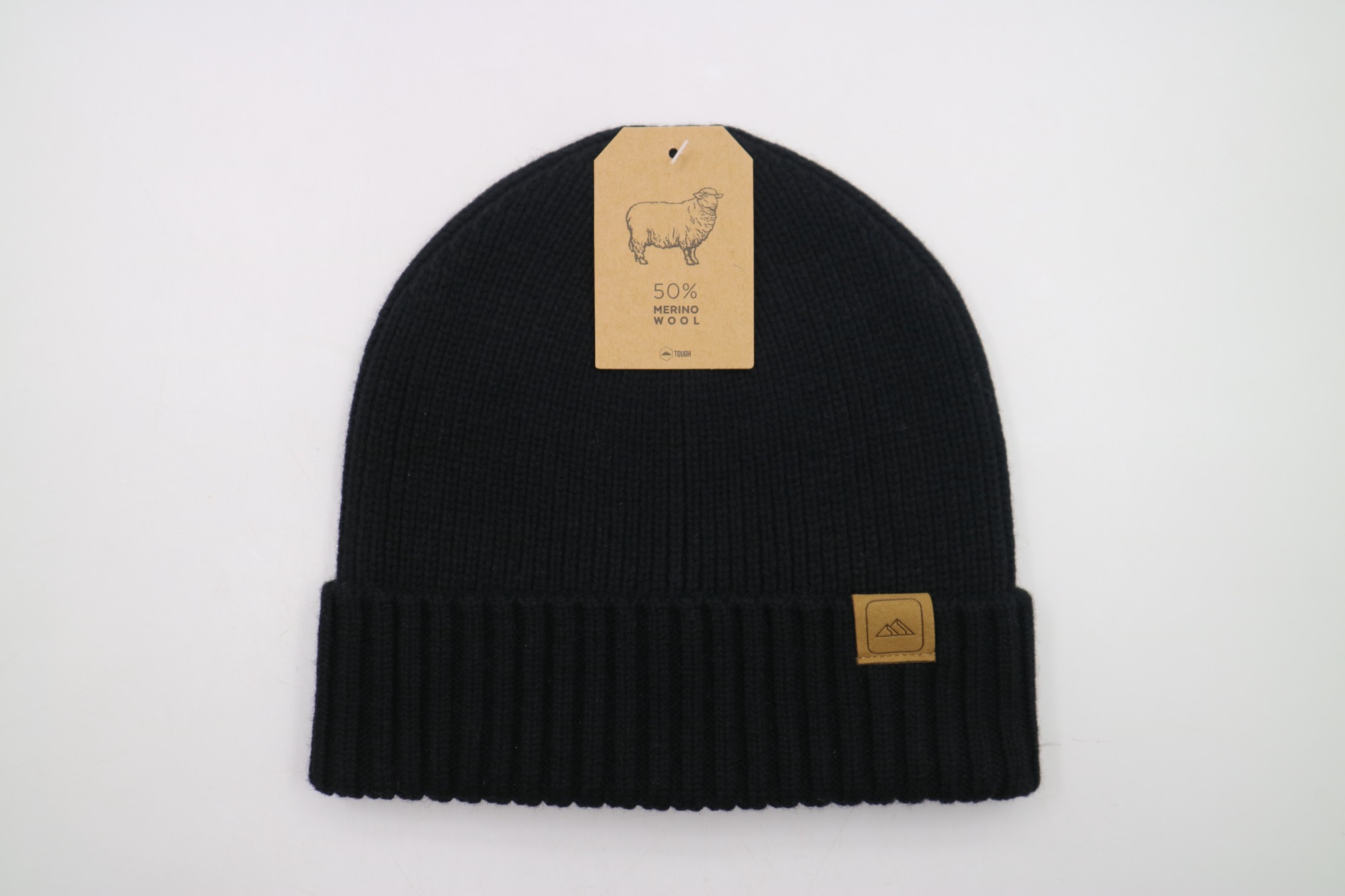 Promotional Top Quality Merino Wool Beanie Custom Hat for Cold Winter with Folded Leather Patch for Men | Sewingman