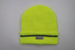 High Visible Sports Hat 3M Thinsulate Lined Reflective Striped Knitted Beanie Winter Cap with Custom Logo | Sewingman