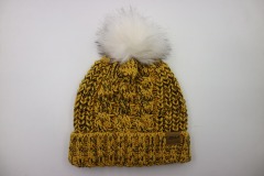 Wholesale Wool Mix Thick and Warm Knitted Beanie Hat with Faux Fur Pom Pom | Sewingman