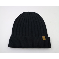 Colorful Ribbed Knitted Hats Girl Cap Winter Plain Beanies for Adult with Leather Label | Sewingman