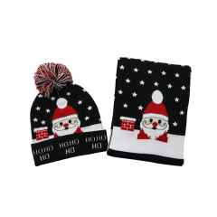 High Quality Knitting Jacquard Christmas Hat and Scarf 2 Pieces Set | Sewingman