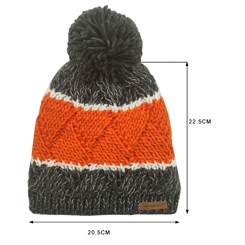 Contrast Color pompom Beanie