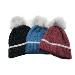 Lurex Pom Beanie For Women