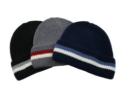 Stripes Cuffed Winter Beanie For Men