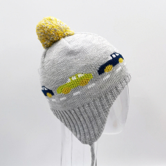 Lovely Earflap Pom Pom Beanie For Kids