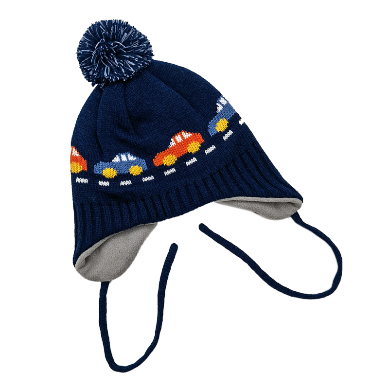 Lovely Earflap Pom Pom Beanie For Kids