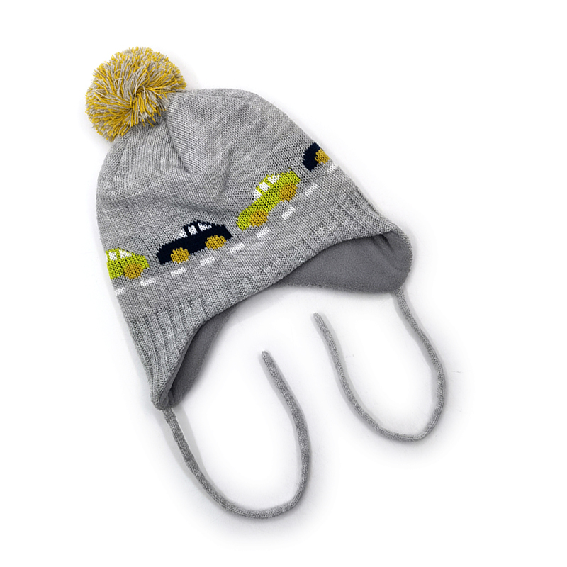 Lovely Earflap Pom Pom Beanie For Kids