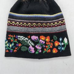 Handmade Flower Winter Beanie For Women