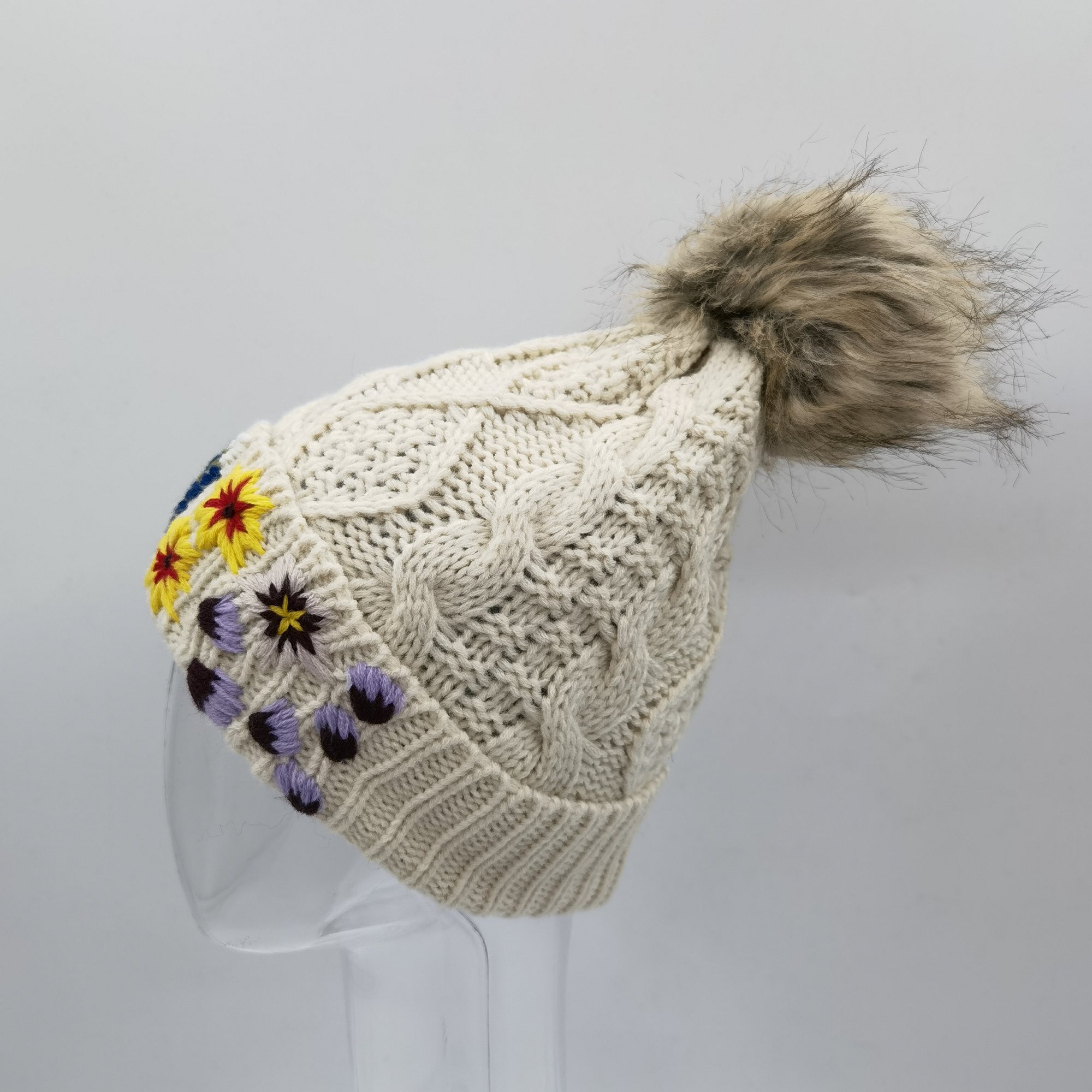 Handmade Flower Winter Beanie For Women