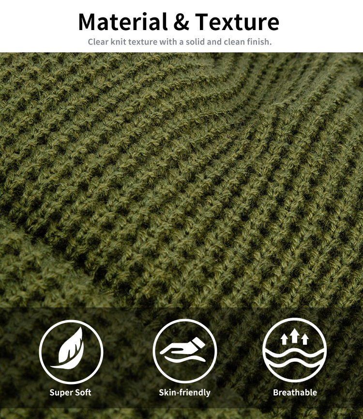 Waffel Knit Cuffed Winter Beanie