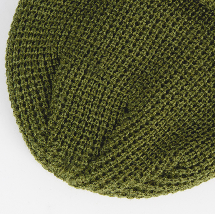Waffel Knit Cuffed Winter Beanie