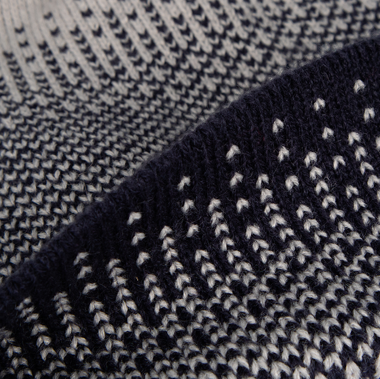 Acrylic Jacquard Knitted Pom Pom Beanie