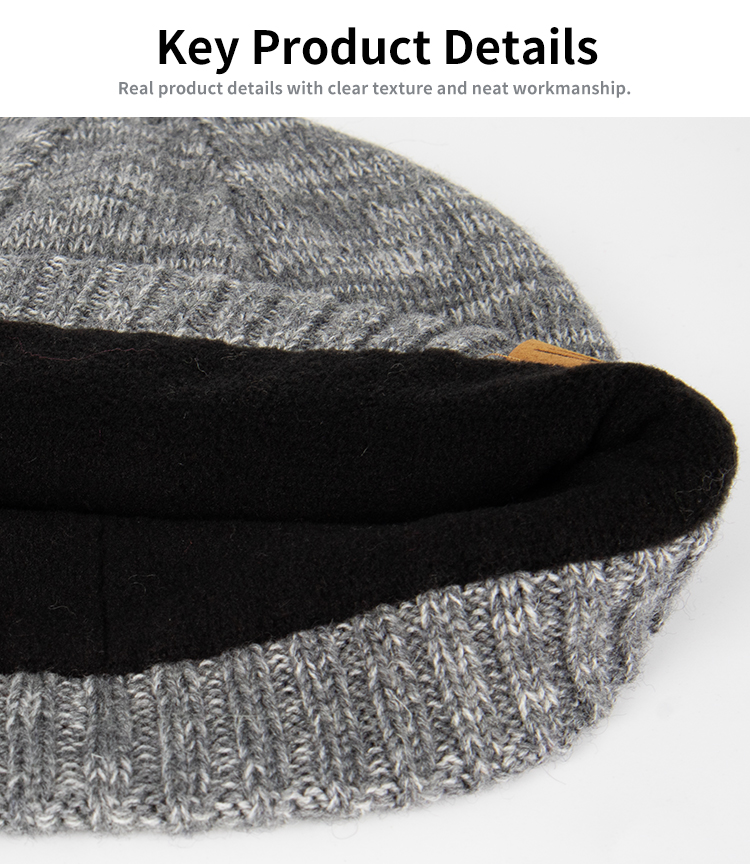 Merino Marled Rib Knit Beanie