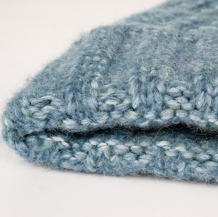 Wool Blend Cable Knit Pom Beanie