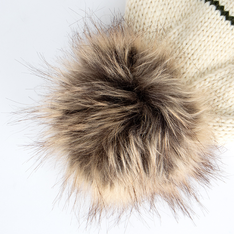 Acrylic Striped Jacquard Pom Beanie