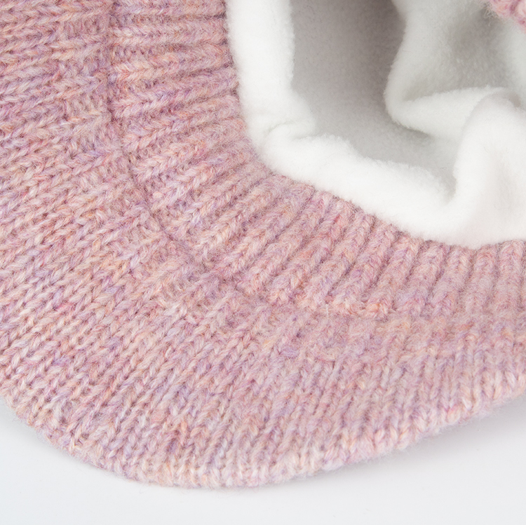 Pom Pom Knit Brim Fleece Lined Beanie