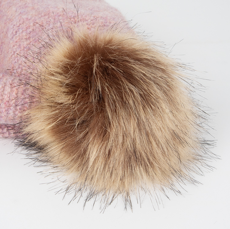 Pom Pom Knit Brim Fleece Lined Beanie