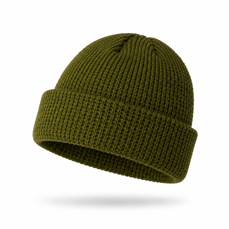 Waffel Knit Cuffed Winter Beanie