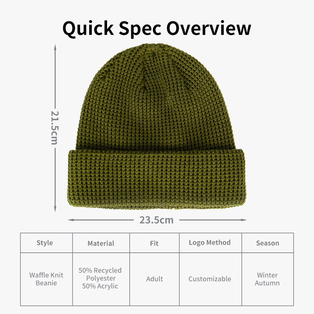 Waffel Knit Cuffed Winter Beanie