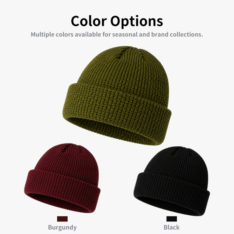 Waffel Knit Cuffed Winter Beanie