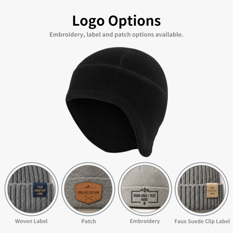 100% Polyester Fleece Earflap Winter Hats