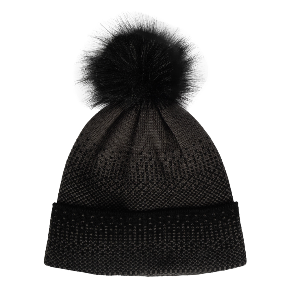 Acrylic Jacquard Knitted Pom Pom Beanie