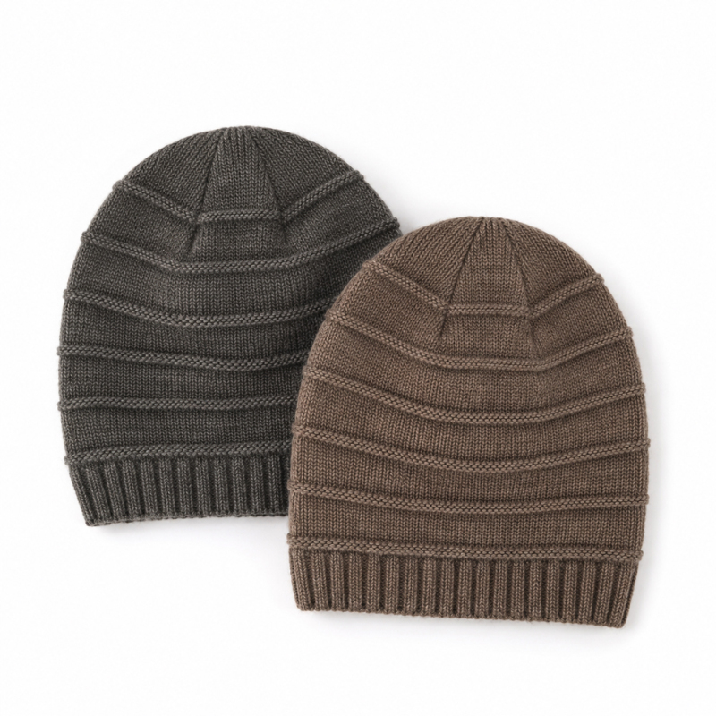 Cuffless Wool Blend Skull Beanie