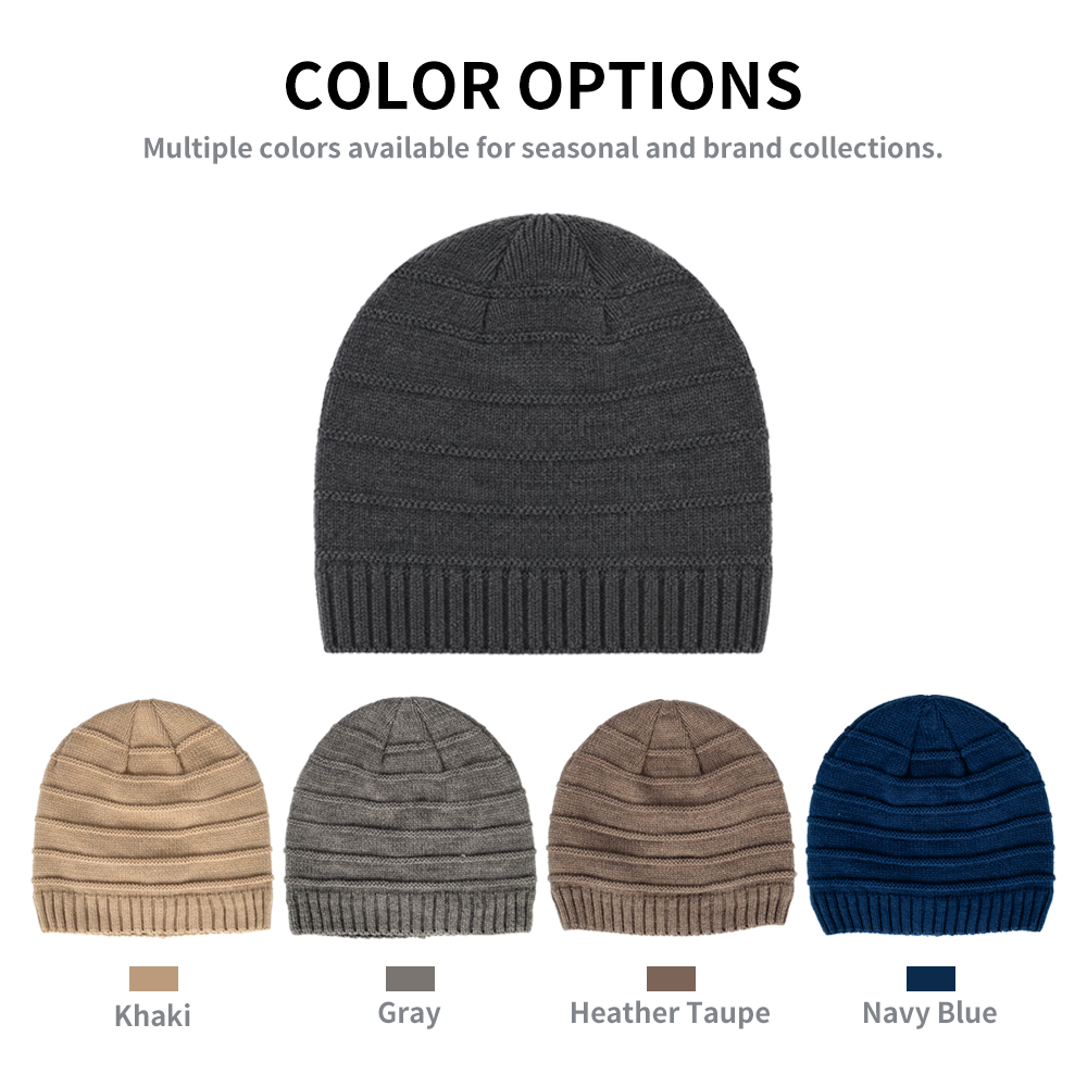 Cuffless Wool Blend Skull Beanie