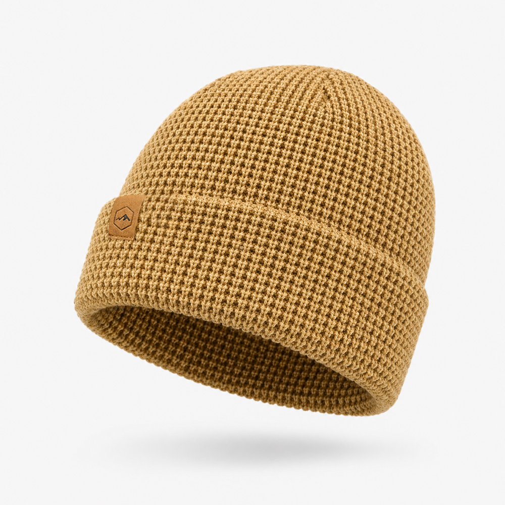 Chunky Waffle Knit Cuffed Beanie