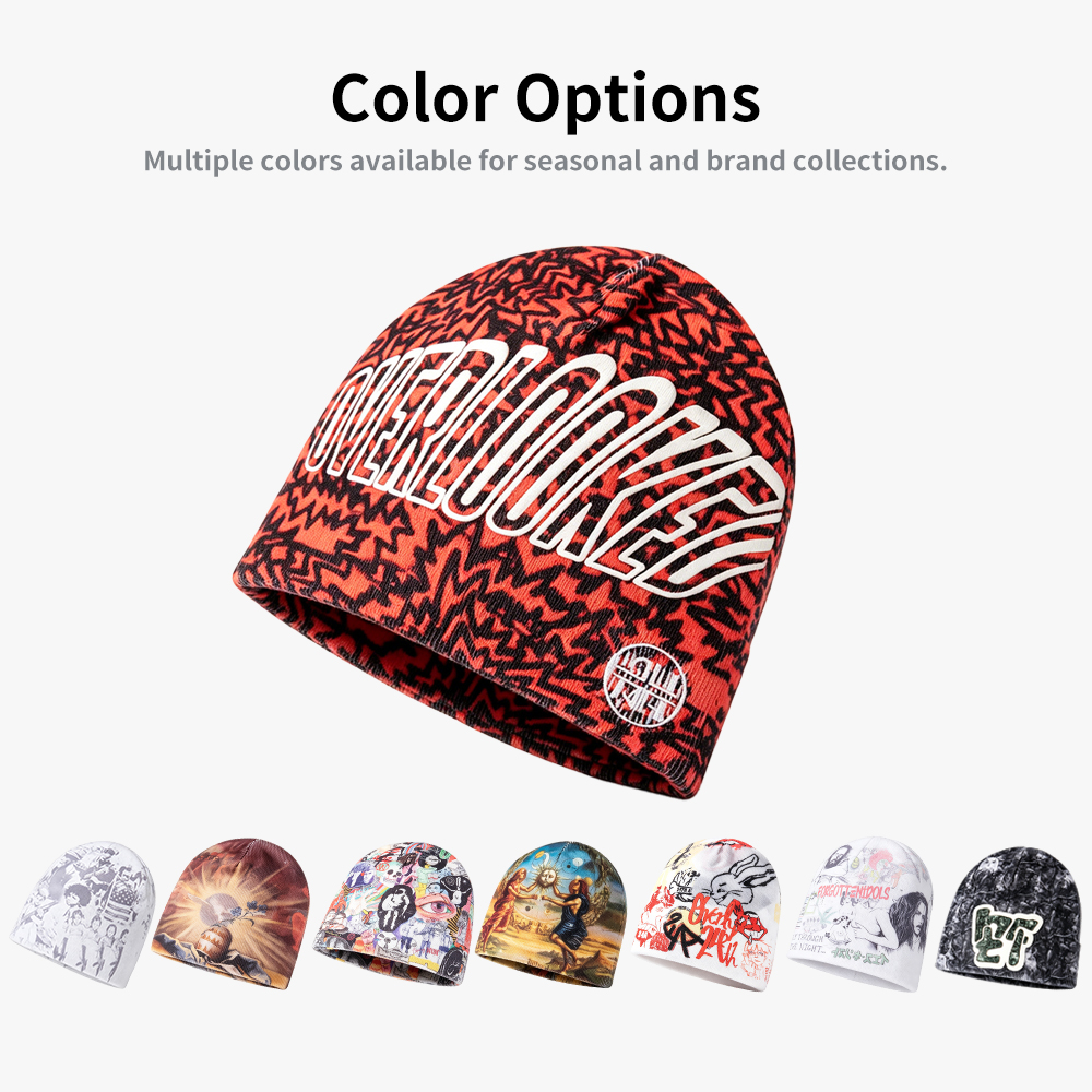 Custom Printed Polyester Skull Beanie