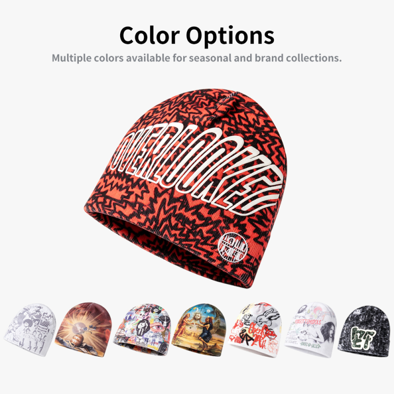 Custom Printed Polyester Skull Beanie