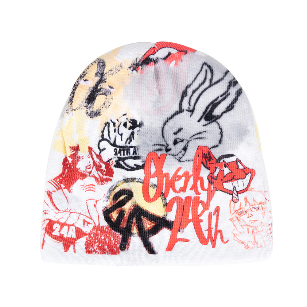 Custom Printed Polyester Skull Beanie
