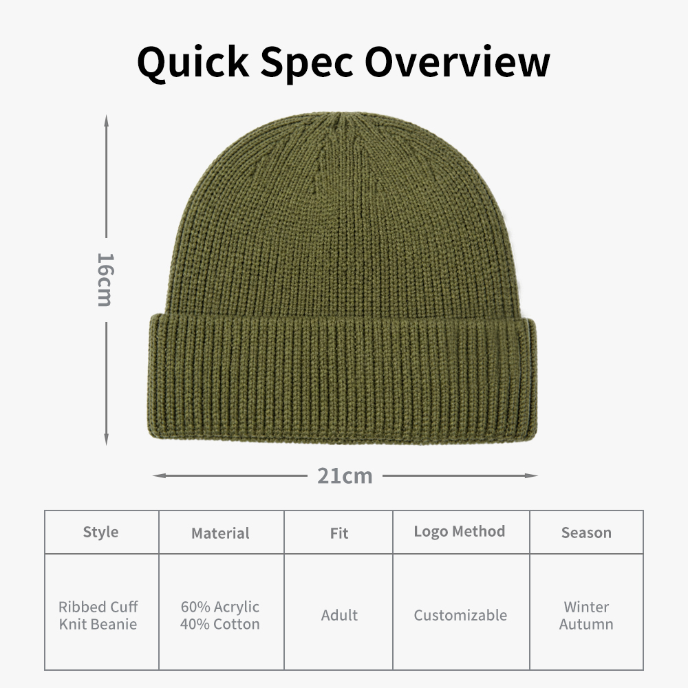 Short Rib Knit Fisherman Beanie