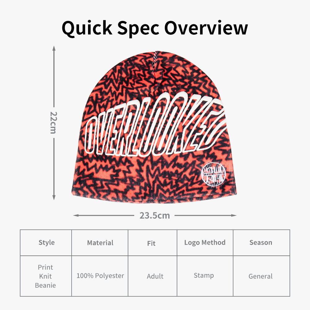 Custom Printed Polyester Skull Beanie