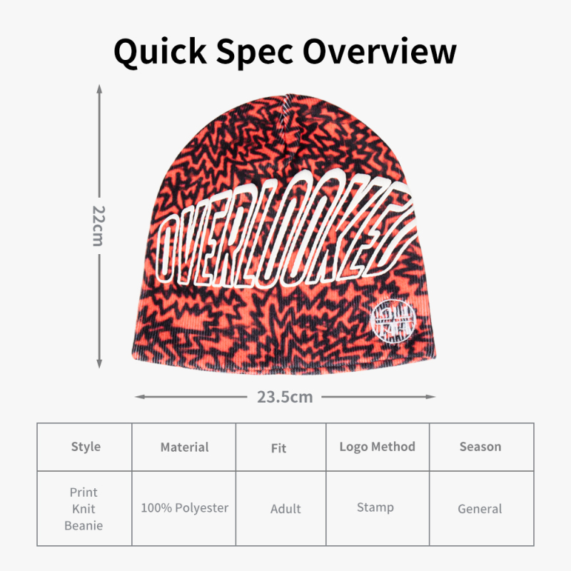 Custom Printed Polyester Skull Beanie