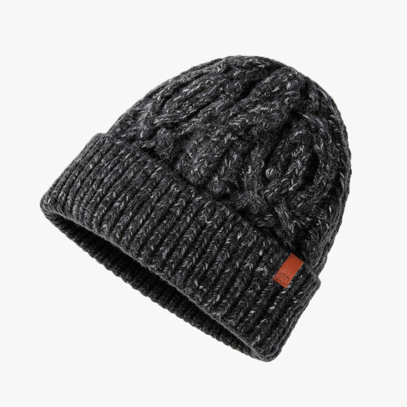 Cable Knit Wool Blend Cuffed Unisex Beanie