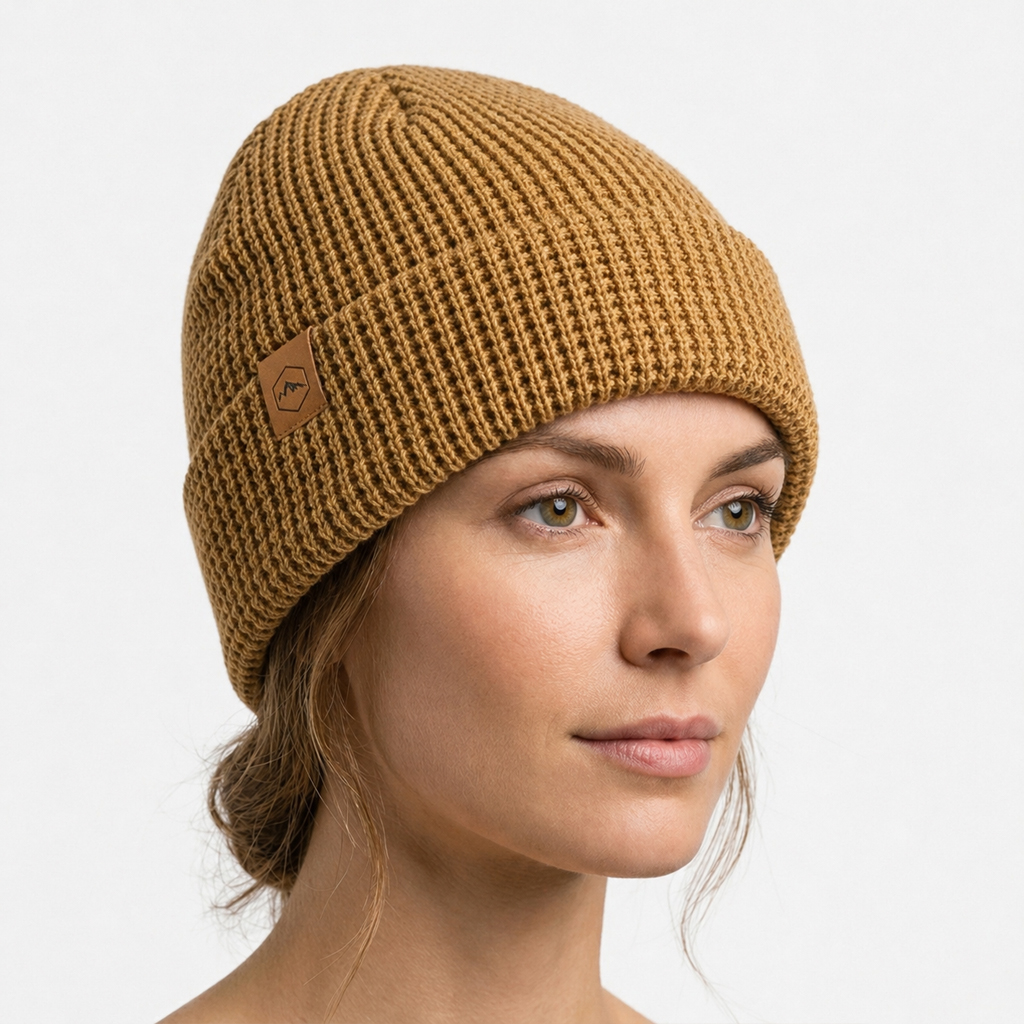 Chunky Waffle Knit Cuffed Beanie