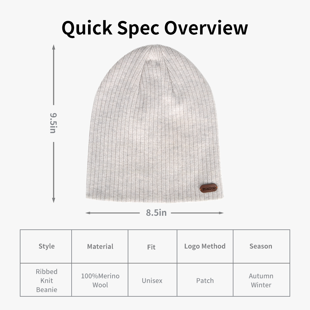 Custom 100% Merino Wool Slouchy Beanie