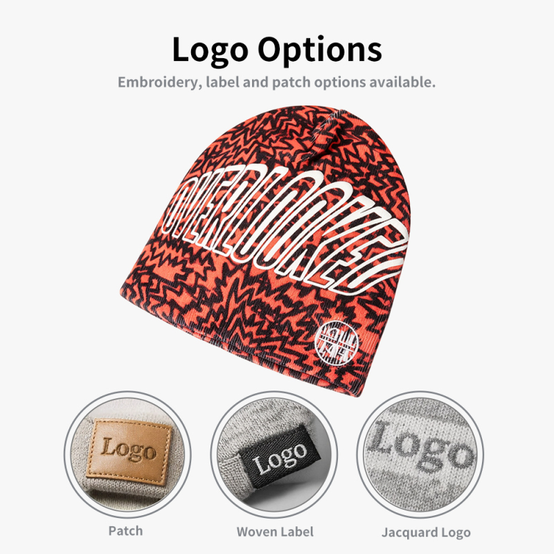 Custom Printed Polyester Skull Beanie