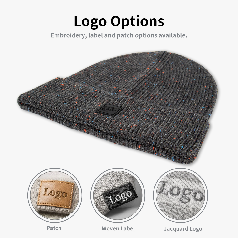 Speckled Knit Wool Blend Beanie