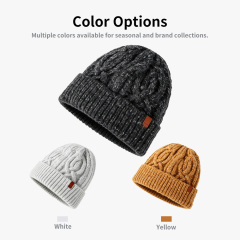 Cable Knit Wool Blend Cuffed Unisex Beanie