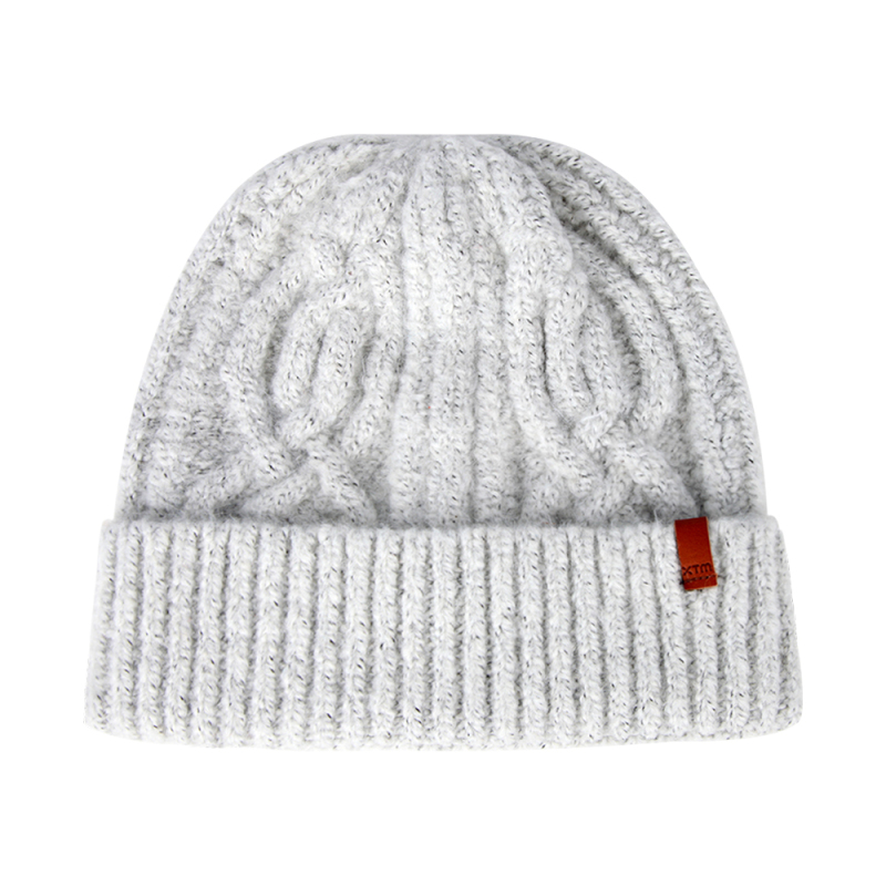 Cable Knit Wool Blend Cuffed Unisex Beanie