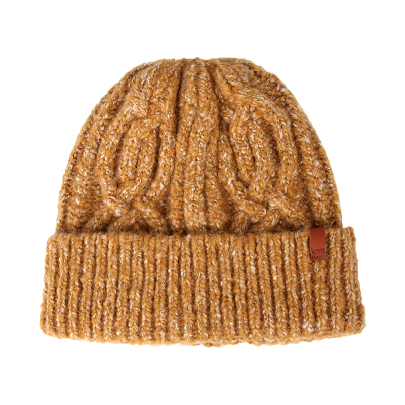 Cable Knit Wool Blend Cuffed Unisex Beanie