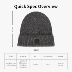 Speckled Knit Wool Blend Beanie