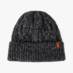 Cable Knit Wool Blend Cuffed Unisex Beanie