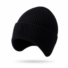 Cotton Kids Ear Flap Knit Beanie Hat