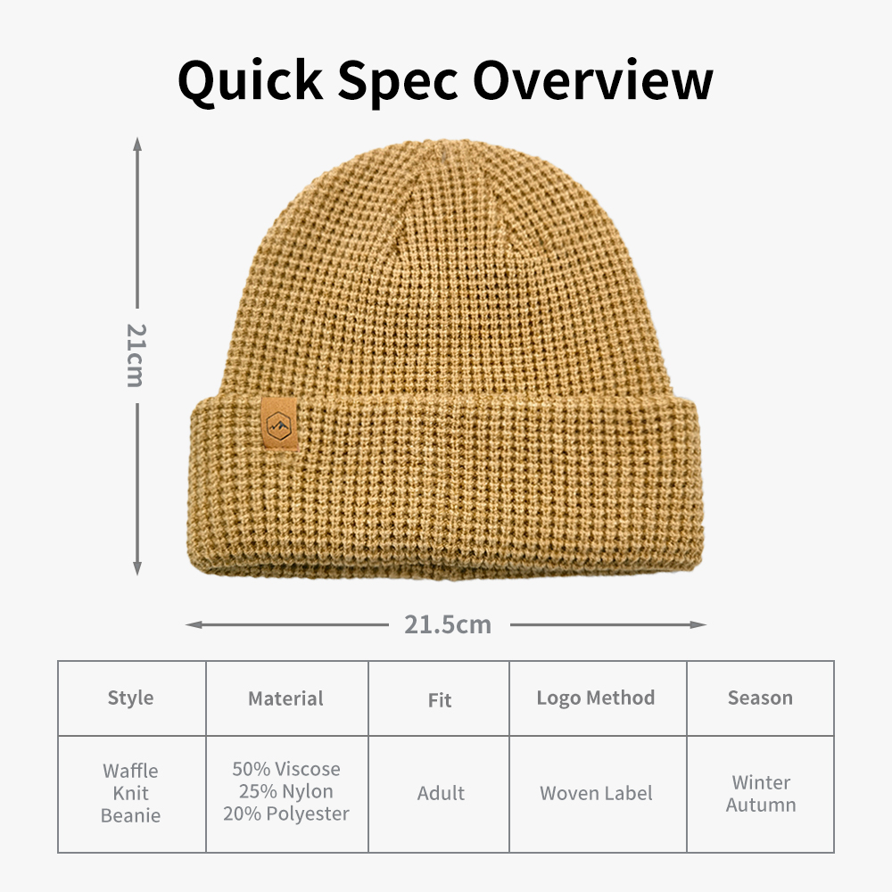 Chunky Waffle Knit Cuffed Beanie