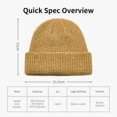 Chunky Waffle Knit Cuffed Beanie