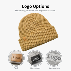 Chunky Waffle Knit Cuffed Beanie